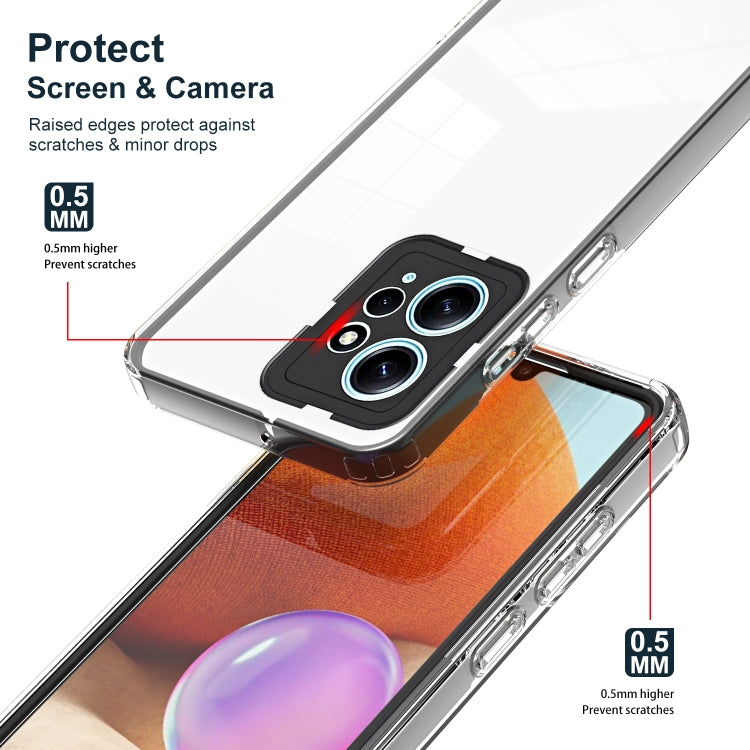 For Xiaomi Redmi Note 12 4G Global 3 in 1 Clear TPU Color PC Frame Phone Case