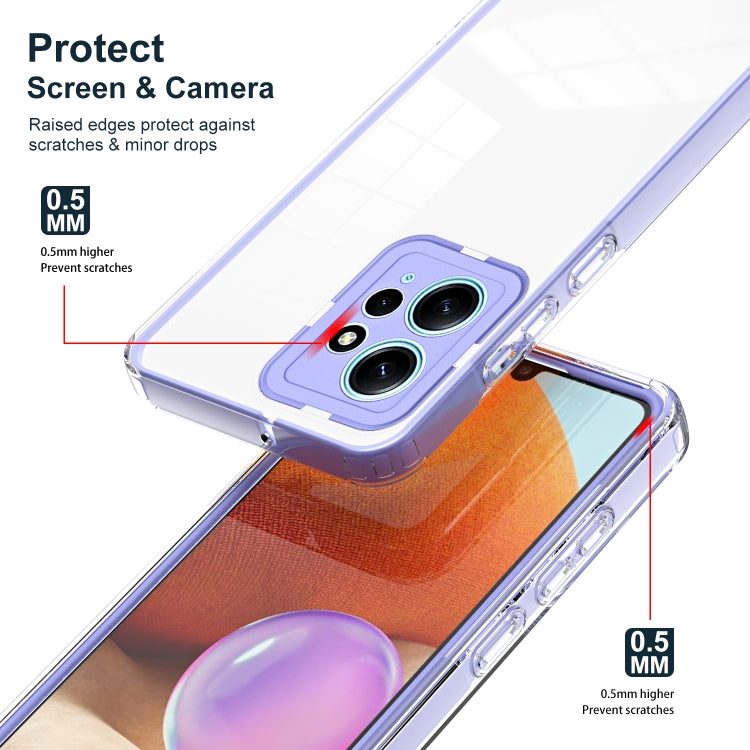 For Xiaomi Redmi Note 12 4G Global 3 in 1 Clear TPU Color PC Frame Phone Case