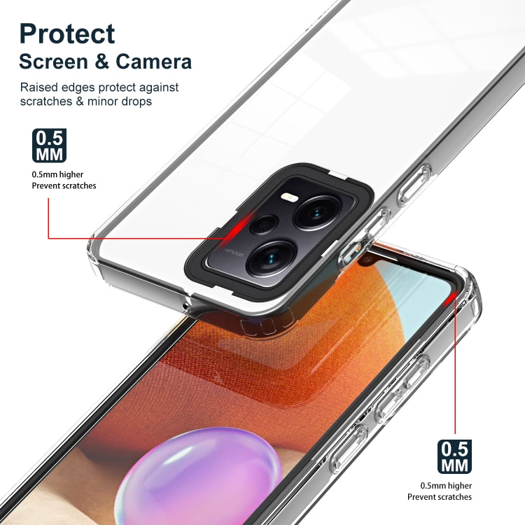 For Xiaomi Redmi Note 12 Pro+ Global 3 in 1 Clear TPU Color PC Frame Phone Case