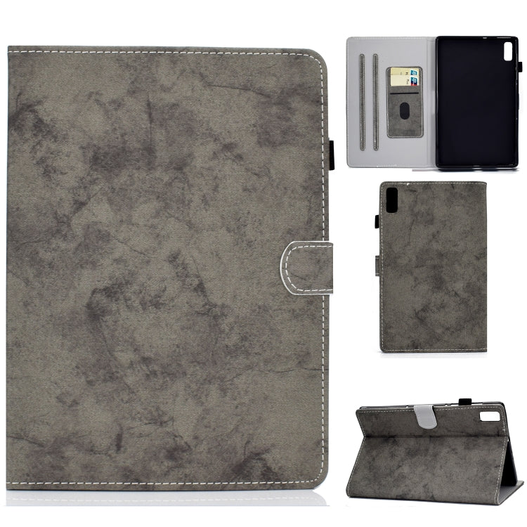 For Lenovo Tab M9 Marble Style Cloth Texture PU Tablet Protective Case