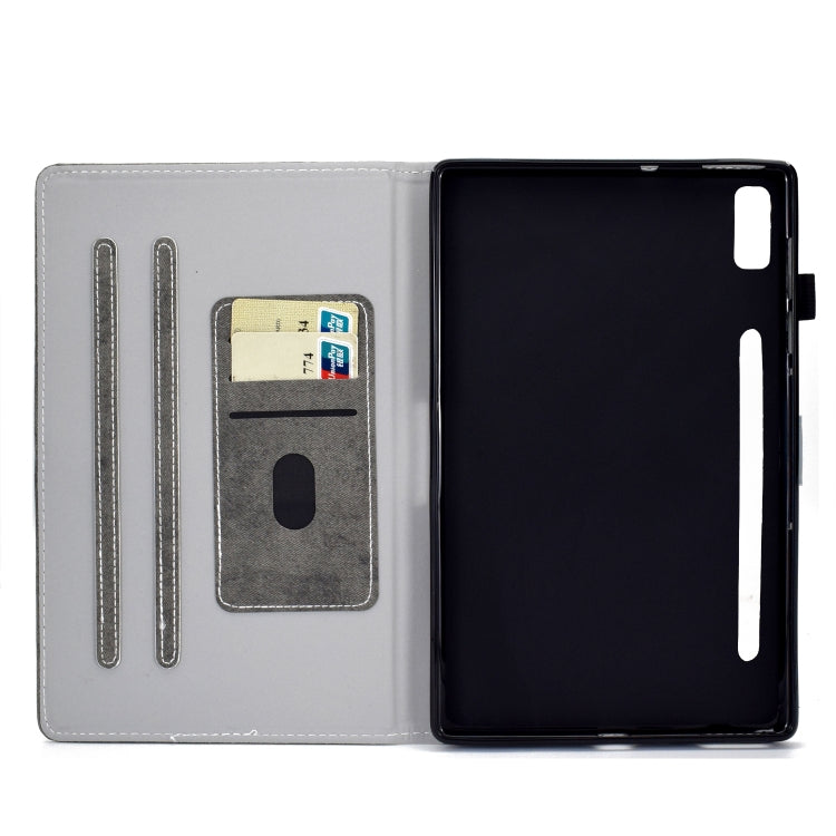 For Lenovo Tab P11 Pro Gen 2 Marble Style Cloth Texture PU Tablet Protective Case