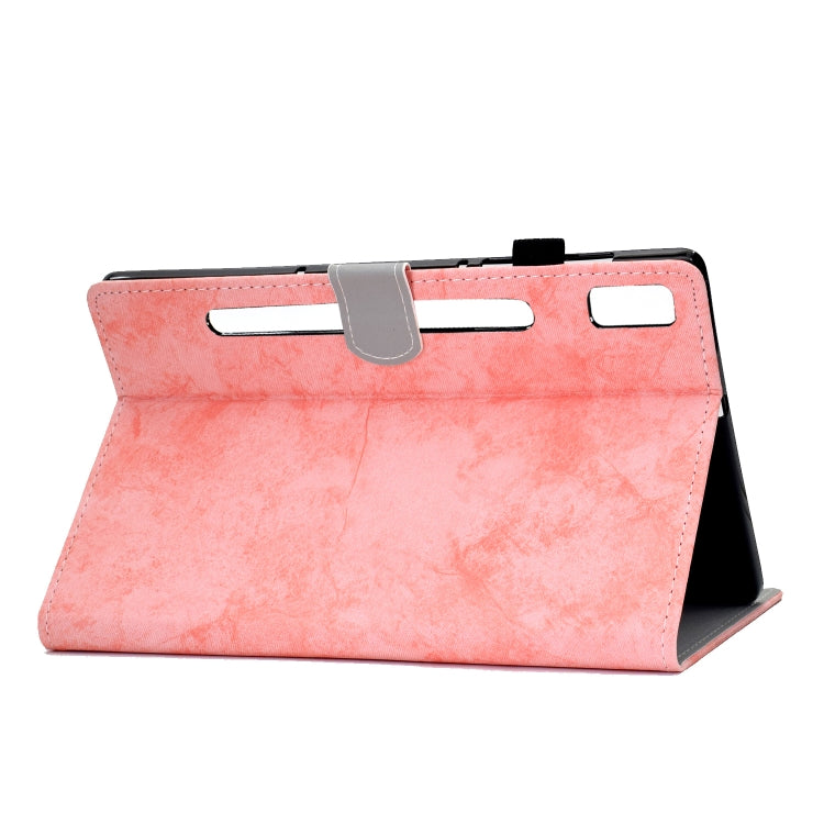 For Lenovo Tab P11 Pro Gen 2 Marble Style Cloth Texture PU Tablet Protective Case