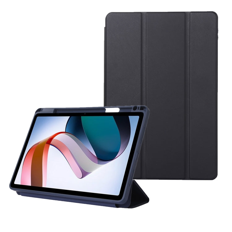 For Xiaomi Redmi Pad 10.61 Solid Color 3-folding Leather Tablet Case