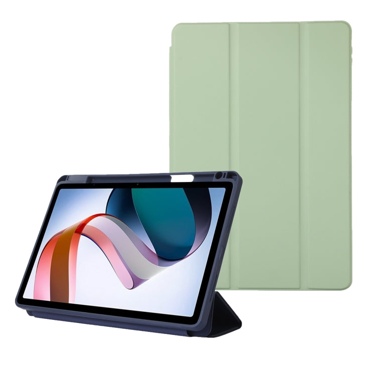 For Xiaomi Redmi Pad 10.61 Solid Color 3-folding Leather Tablet Case