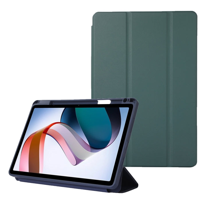 For Xiaomi Redmi Pad 10.61 Solid Color 3-folding Leather Tablet Case