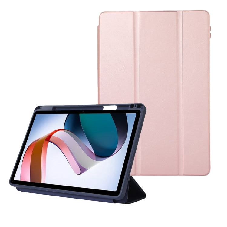 For Xiaomi Redmi Pad 10.61 Solid Color 3-folding Leather Tablet Case