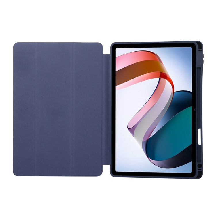 For Xiaomi Redmi Pad 10.61 Solid Color 3-folding Leather Tablet Case