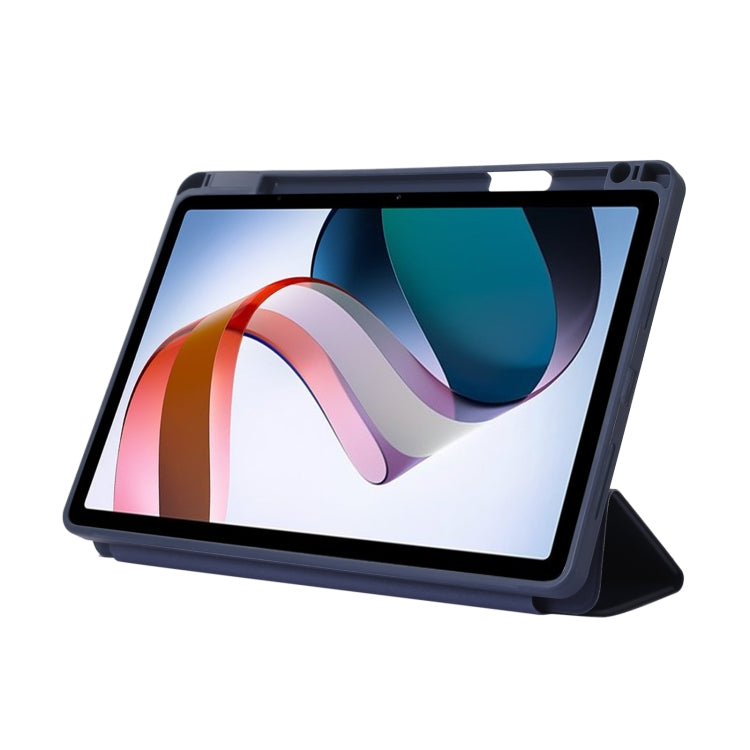 For Xiaomi Redmi Pad 10.61 Solid Color 3-folding Leather Tablet Case