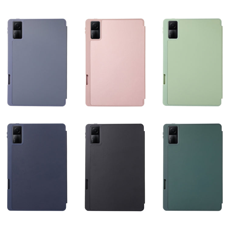For Xiaomi Redmi Pad 10.61 Solid Color 3-folding Leather Tablet Case