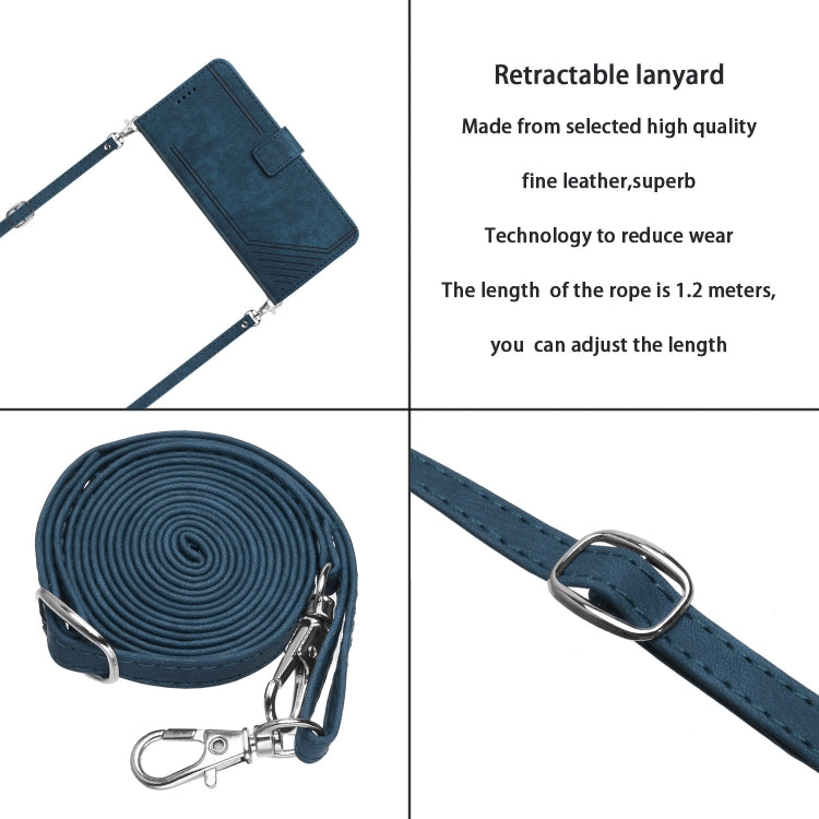 For Xiaomi 12T / 12T Pro / Redmi K50 Ultra Skin Feel Stripe Pattern Leather Phone Case with Lanyard