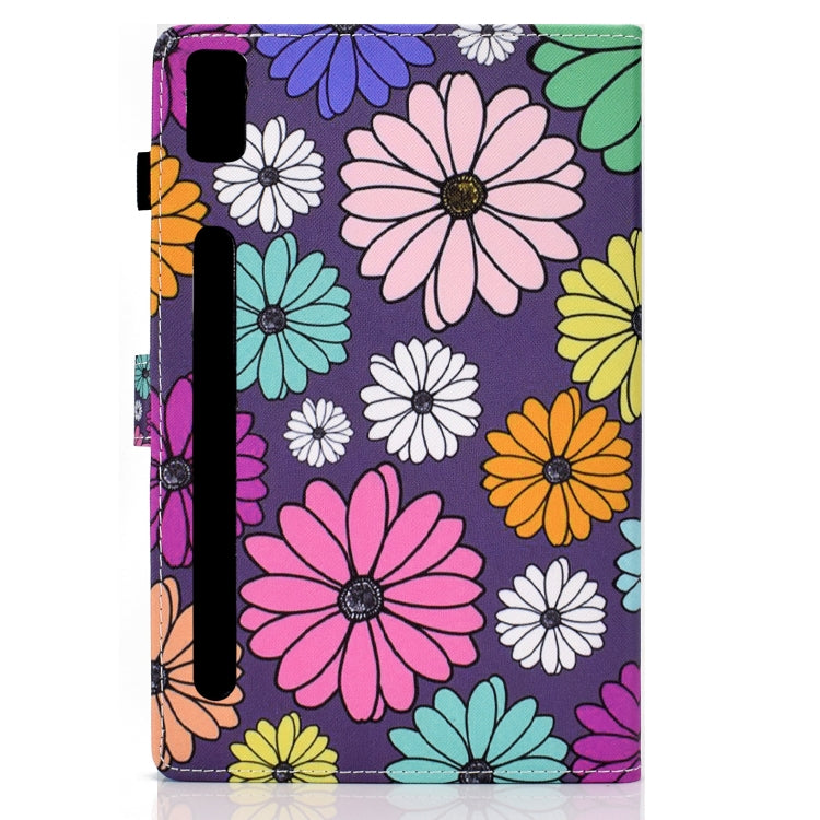 For Lenovo Tab M9 Sewing Thread Horizontal Painted Tablet Leather Case