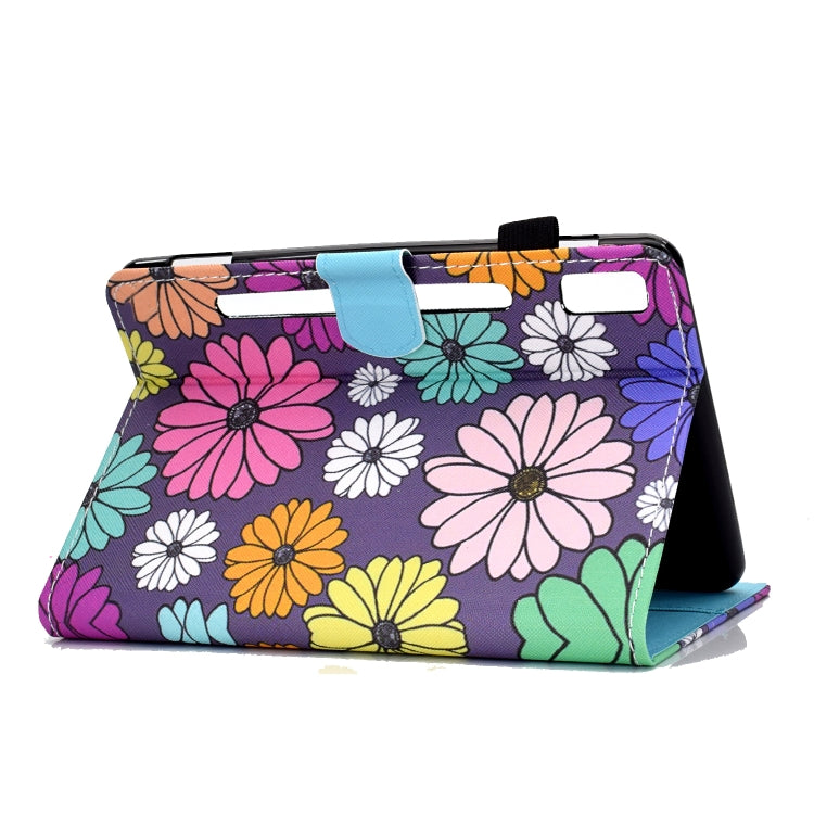 For Lenovo Tab M9 Sewing Thread Horizontal Painted Tablet Leather Case