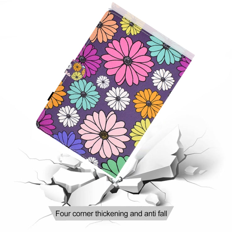 For Lenovo Tab M9 Sewing Thread Horizontal Painted Tablet Leather Case