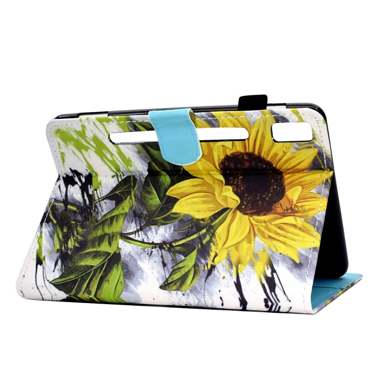 For Lenovo Tab M9 Sewing Thread Horizontal Painted Tablet Leather Case