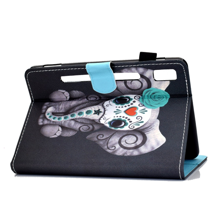 For Lenovo Tab M9 Sewing Thread Horizontal Painted Tablet Leather Case