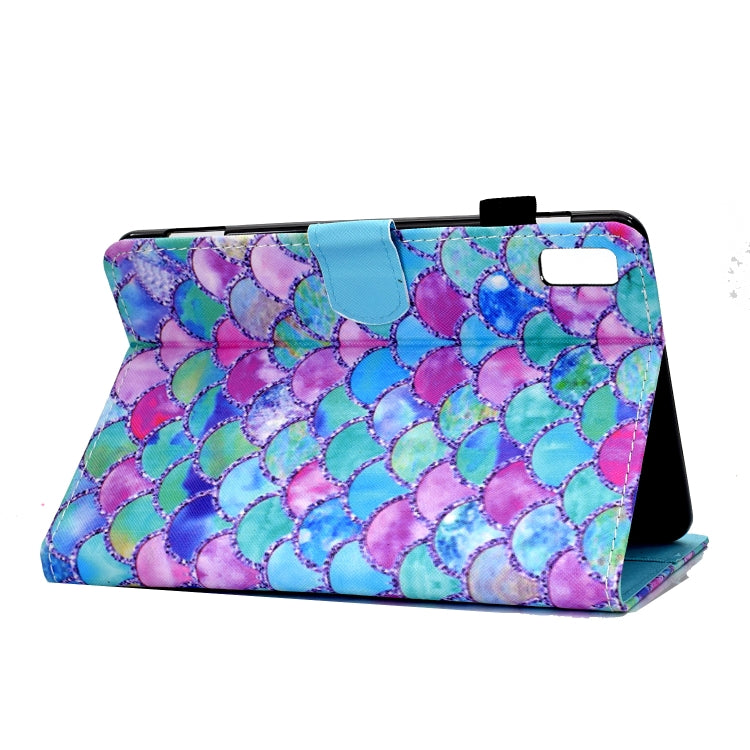 For Lenovo Tab P11 Gen 2 Sewing Thread Horizontal Painted Tablet Leather Case