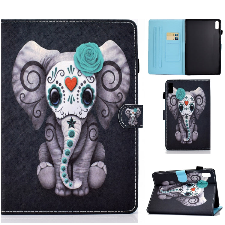 For Lenovo Tab P11 Gen 2 Sewing Thread Horizontal Painted Tablet Leather Case