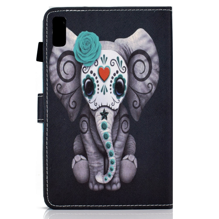 For Lenovo Tab P11 Gen 2 Sewing Thread Horizontal Painted Tablet Leather Case