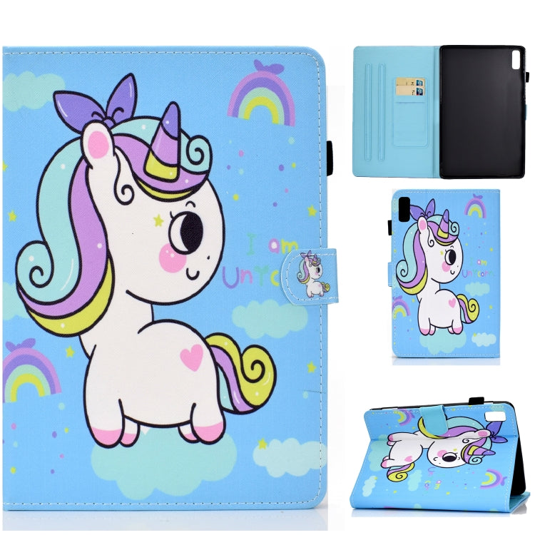 For Lenovo Tab P11 Gen 2 Sewing Thread Horizontal Painted Tablet Leather Case