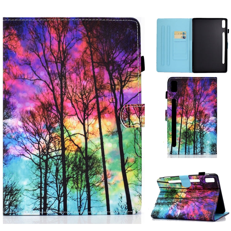 For Lenovo Tab P11 Pro Gen 2 Sewing Thread Horizontal Painted Tablet Leather Case