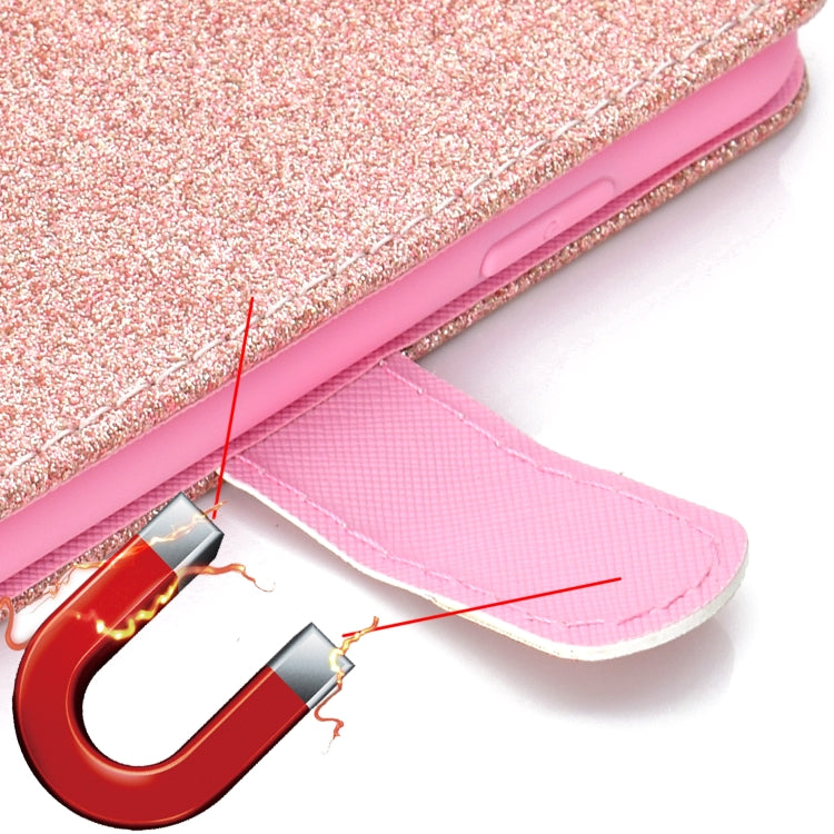 For Samsung Galaxy A30 / A20 Glitter Powder Horizontal Flip Leather Case with Card Slots & Holder & Photo Frame & Wallet