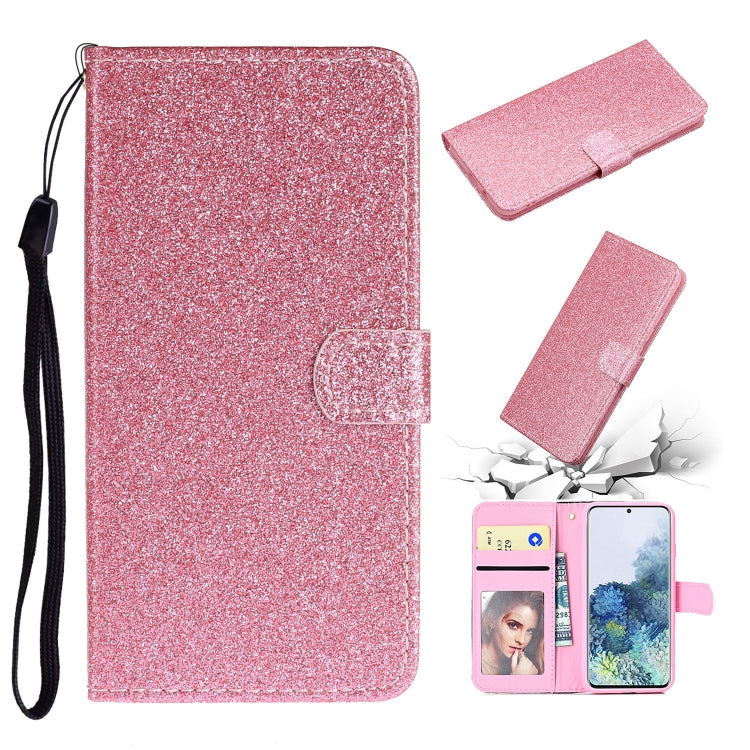 For Samsung Galaxy A31 Glitter Powder Horizontal Flip Leather Case with Card Slots & Holder & Photo Frame & Wallet