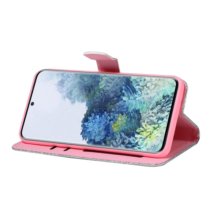 For Samsung Galaxy A31 Glitter Powder Horizontal Flip Leather Case with Card Slots & Holder & Photo Frame & Wallet