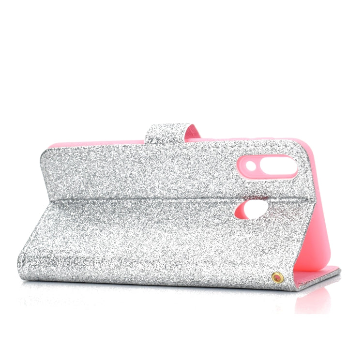 For Samsung Galaxy A40 Glitter Powder Horizontal Flip Leather Case with Card Slots & Holder & Photo Frame & Wallet
