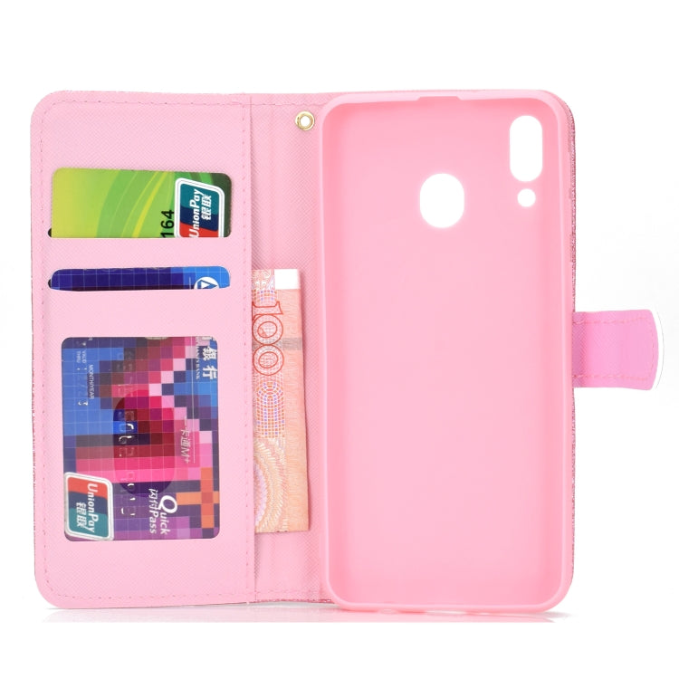 For Samsung Galaxy A40 Glitter Powder Horizontal Flip Leather Case with Card Slots & Holder & Photo Frame & Wallet