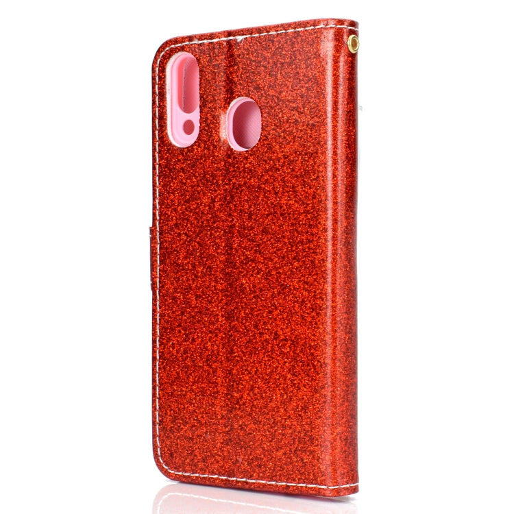 For Samsung Galaxy A40 Glitter Powder Horizontal Flip Leather Case with Card Slots & Holder & Photo Frame & Wallet