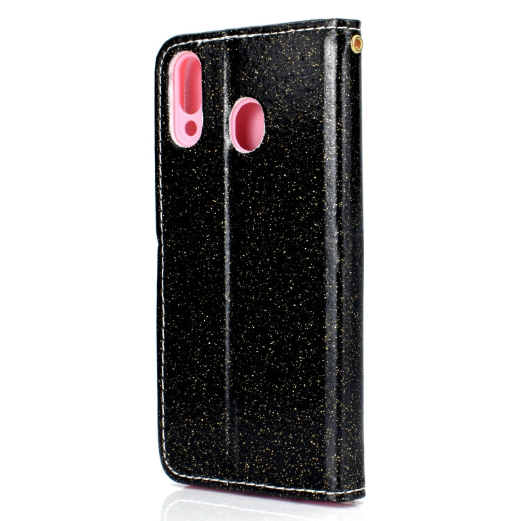 For Samsung Galaxy A40 Glitter Powder Horizontal Flip Leather Case with Card Slots & Holder & Photo Frame & Wallet