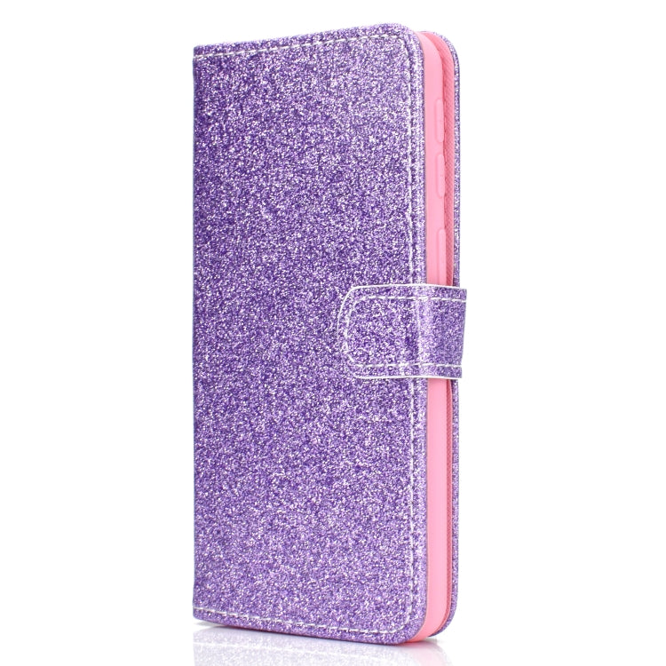 For Samsung Galaxy A40 Glitter Powder Horizontal Flip Leather Case with Card Slots & Holder & Photo Frame & Wallet