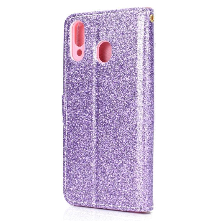 For Samsung Galaxy A40 Glitter Powder Horizontal Flip Leather Case with Card Slots & Holder & Photo Frame & Wallet