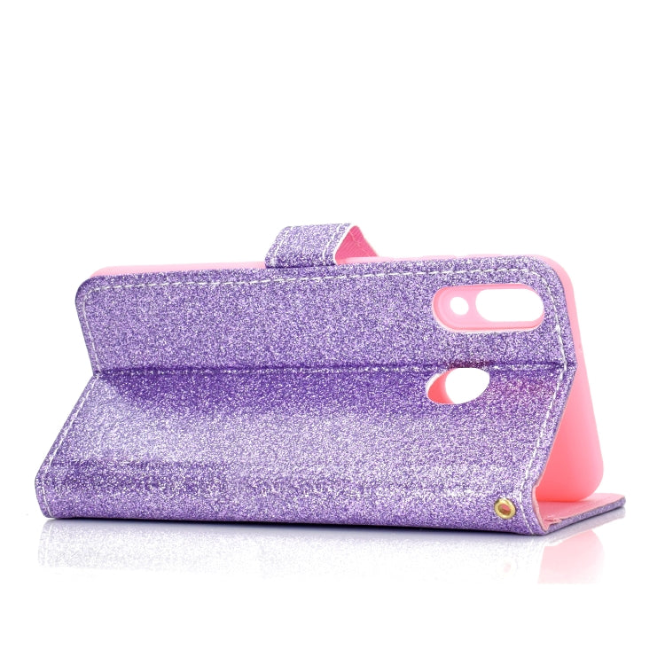 For Samsung Galaxy A40 Glitter Powder Horizontal Flip Leather Case with Card Slots & Holder & Photo Frame & Wallet
