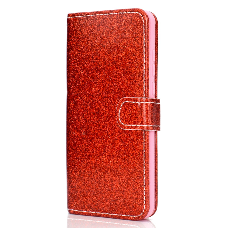 For Samsung Galaxy A50 Glitter Powder Horizontal Flip Leather Case with Card Slots & Holder & Photo Frame & Wallet