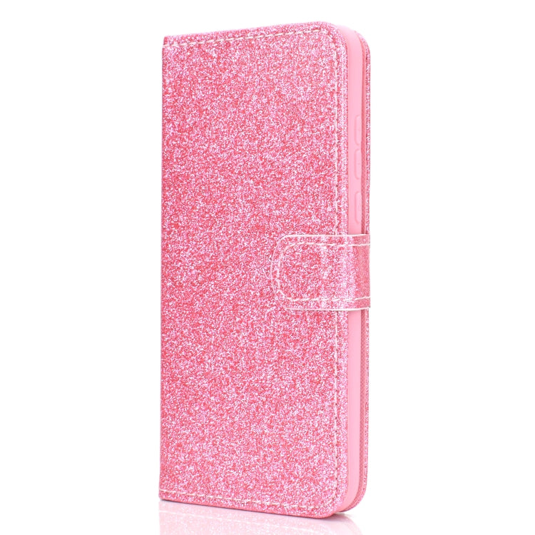 For Samsung Galaxy A50 Glitter Powder Horizontal Flip Leather Case with Card Slots & Holder & Photo Frame & Wallet