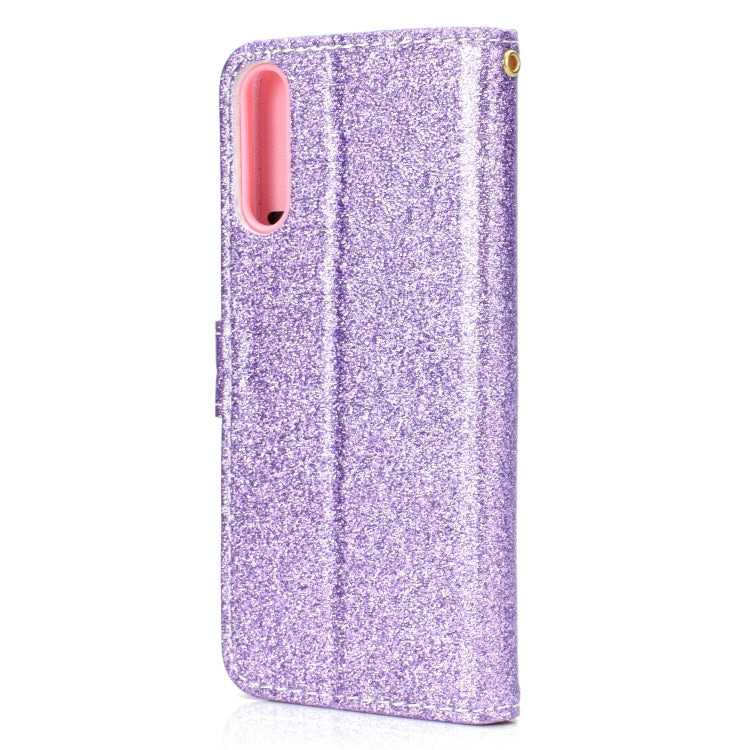 For Samsung Galaxy A50 Glitter Powder Horizontal Flip Leather Case with Card Slots & Holder & Photo Frame & Wallet
