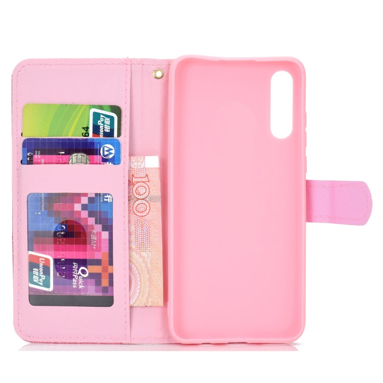 For Samsung Galaxy A50 Glitter Powder Horizontal Flip Leather Case with Card Slots & Holder & Photo Frame & Wallet