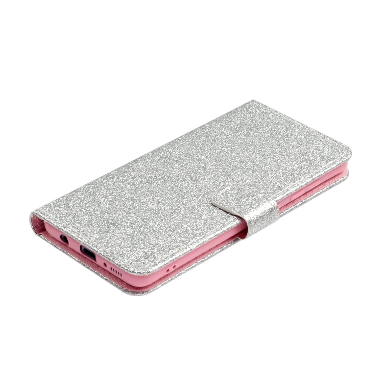 For Samsung Galaxy A51 Glitter Powder Horizontal Flip Leather Case with Card Slots & Holder & Photo Frame & Wallet
