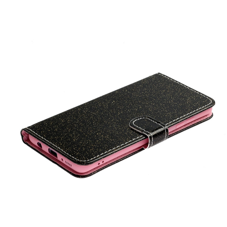 For Samsung Galaxy A51 Glitter Powder Horizontal Flip Leather Case with Card Slots & Holder & Photo Frame & Wallet