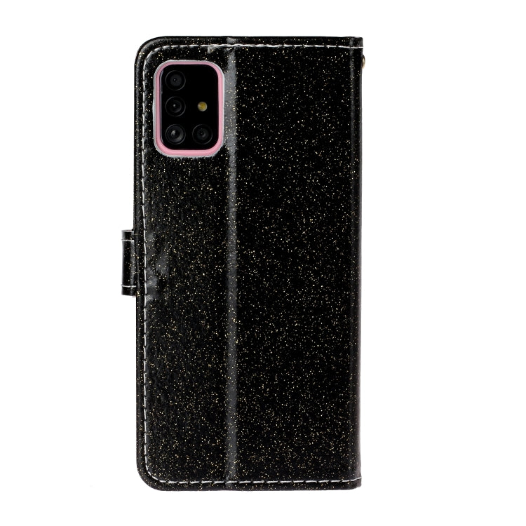 For Samsung Galaxy A51 Glitter Powder Horizontal Flip Leather Case with Card Slots & Holder & Photo Frame & Wallet