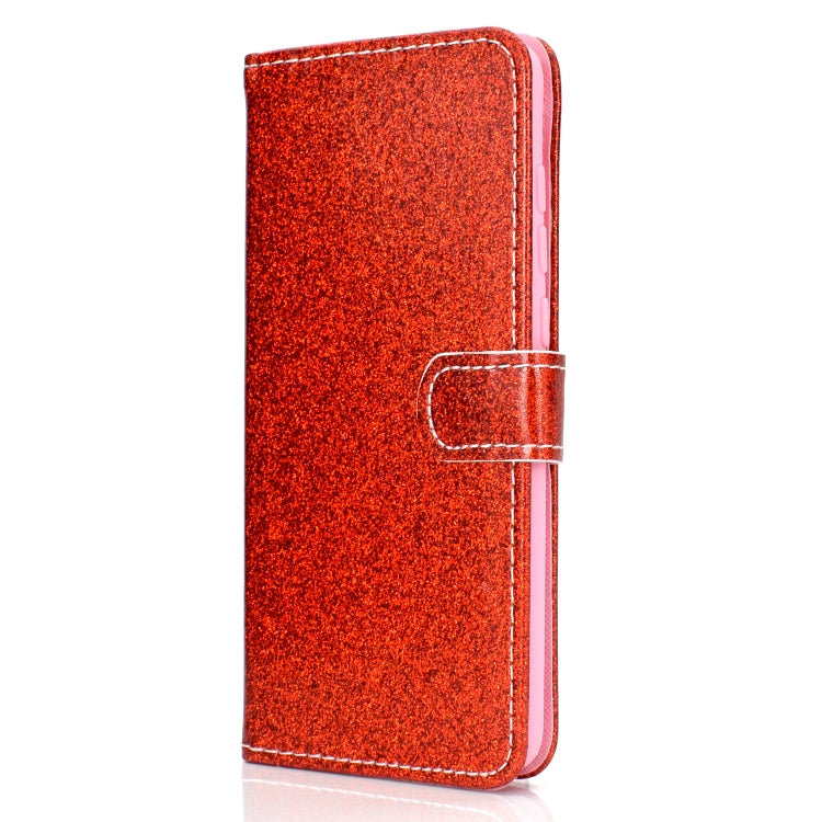 For Samsung Galaxy A70 Glitter Powder Horizontal Flip Leather Case with Card Slots & Holder & Photo Frame & Wallet