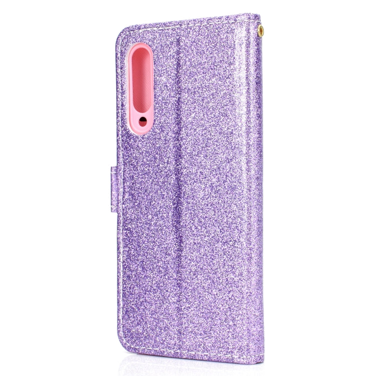 For Samsung Galaxy A70 Glitter Powder Horizontal Flip Leather Case with Card Slots & Holder & Photo Frame & Wallet