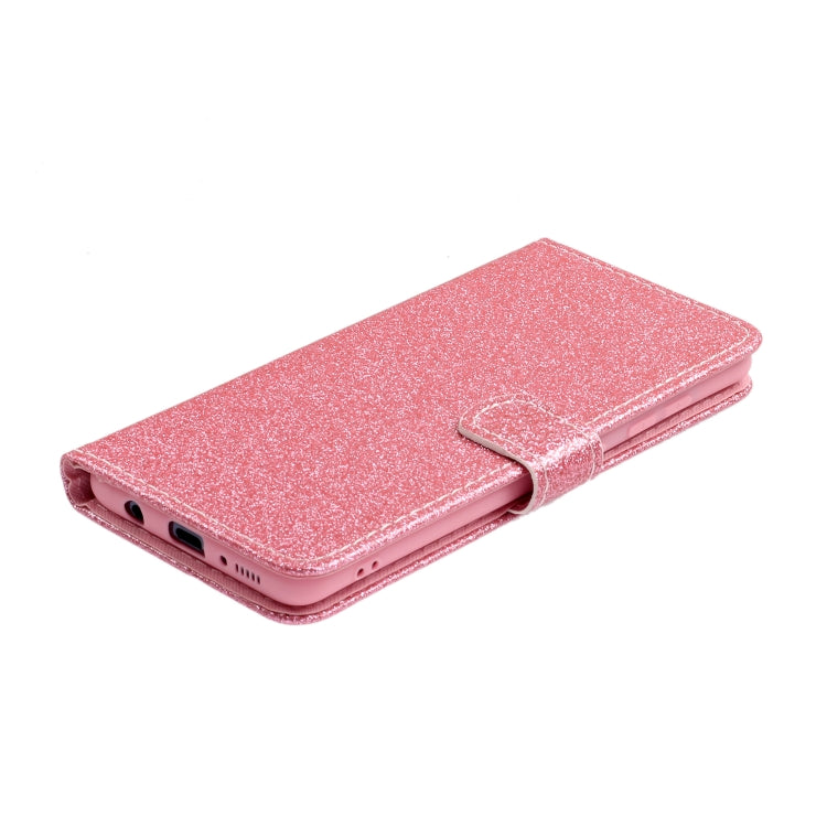 For Samsung Galaxy A71 Glitter Powder Horizontal Flip Leather Case with Card Slots & Holder & Photo Frame & Wallet