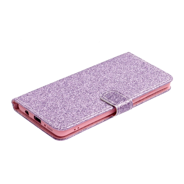 For Samsung Galaxy A71 Glitter Powder Horizontal Flip Leather Case with Card Slots & Holder & Photo Frame & Wallet