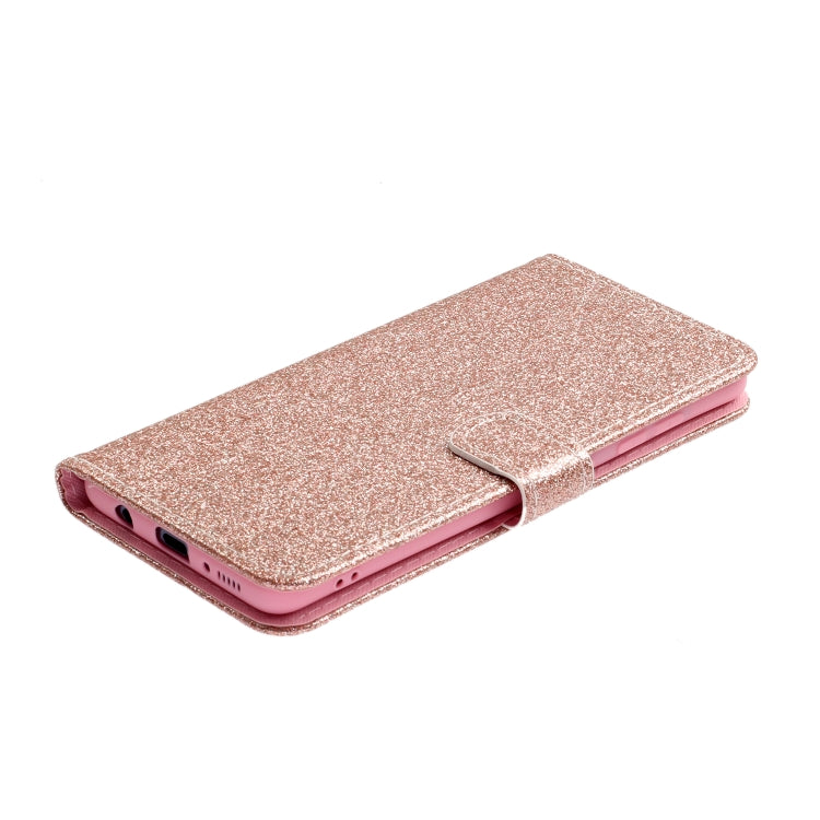 For Samsung Galaxy A71 Glitter Powder Horizontal Flip Leather Case with Card Slots & Holder & Photo Frame & Wallet