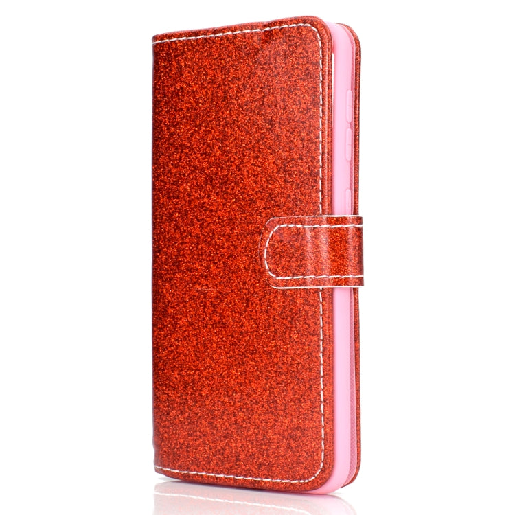 For Samsung Galaxy A10 / M10 Glitter Powder Horizontal Flip Leather Case with Card Slots & Holder & Photo Frame & Wallet