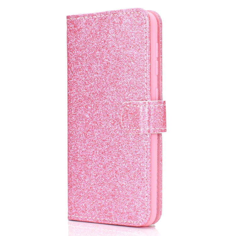 For Samsung Galaxy A10 / M10 Glitter Powder Horizontal Flip Leather Case with Card Slots & Holder & Photo Frame & Wallet