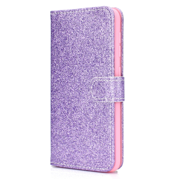 For Samsung Galaxy A10 / M10 Glitter Powder Horizontal Flip Leather Case with Card Slots & Holder & Photo Frame & Wallet