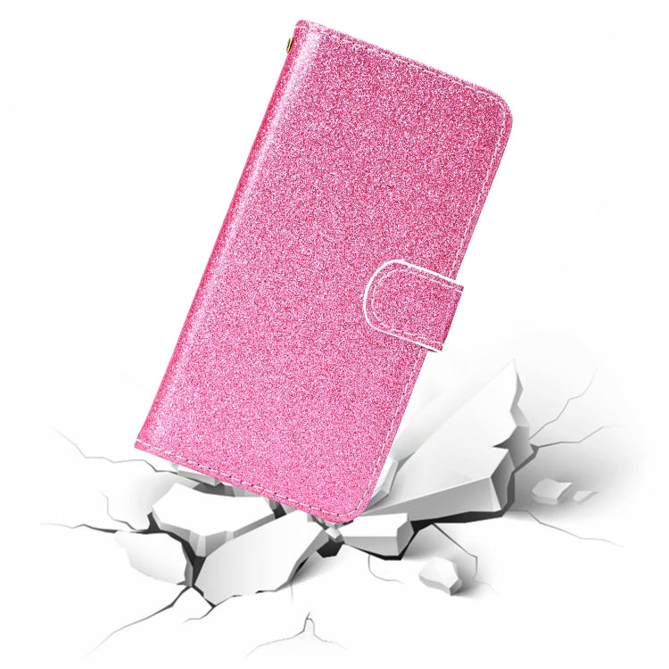 For Samsung Galaxy M20 Glitter Powder Horizontal Flip Leather Case with Card Slots & Holder & Photo Frame & Wallet